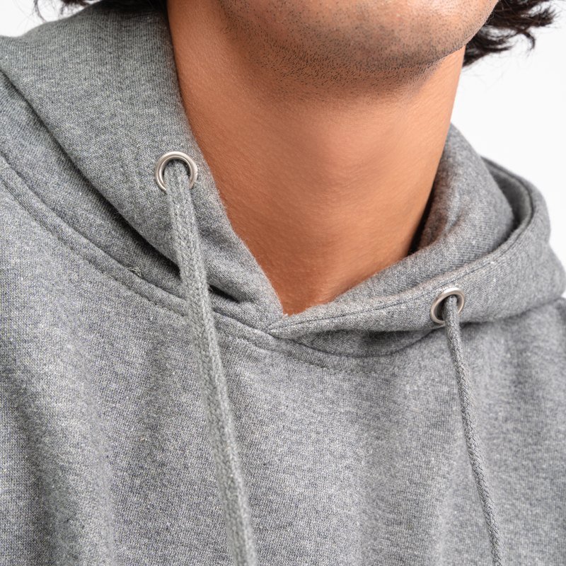 Hood, metal eyelet and drawcord detail
